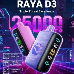 ELF BAR RAYA D3 ( 25000 PUFFS ) DISPOSABLE VAPE – 5%( 50MG )