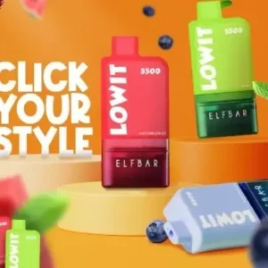 ELFBAR LOWIT 5500 Puffs Disposable / Pre filled Reusable Vape Pod Kit 5%