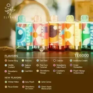 ELF BAR TE6000 Disposable Vape 6000 Puffs 15ML 5% ELFBAR ORIGINAL E CIGARETTE